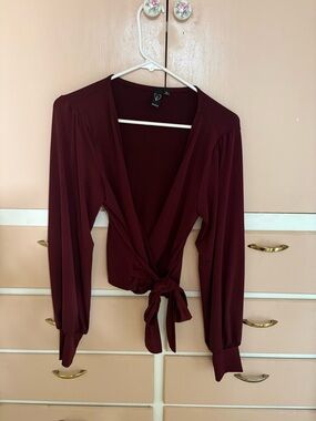 Windsor Wine Wrap Blouse